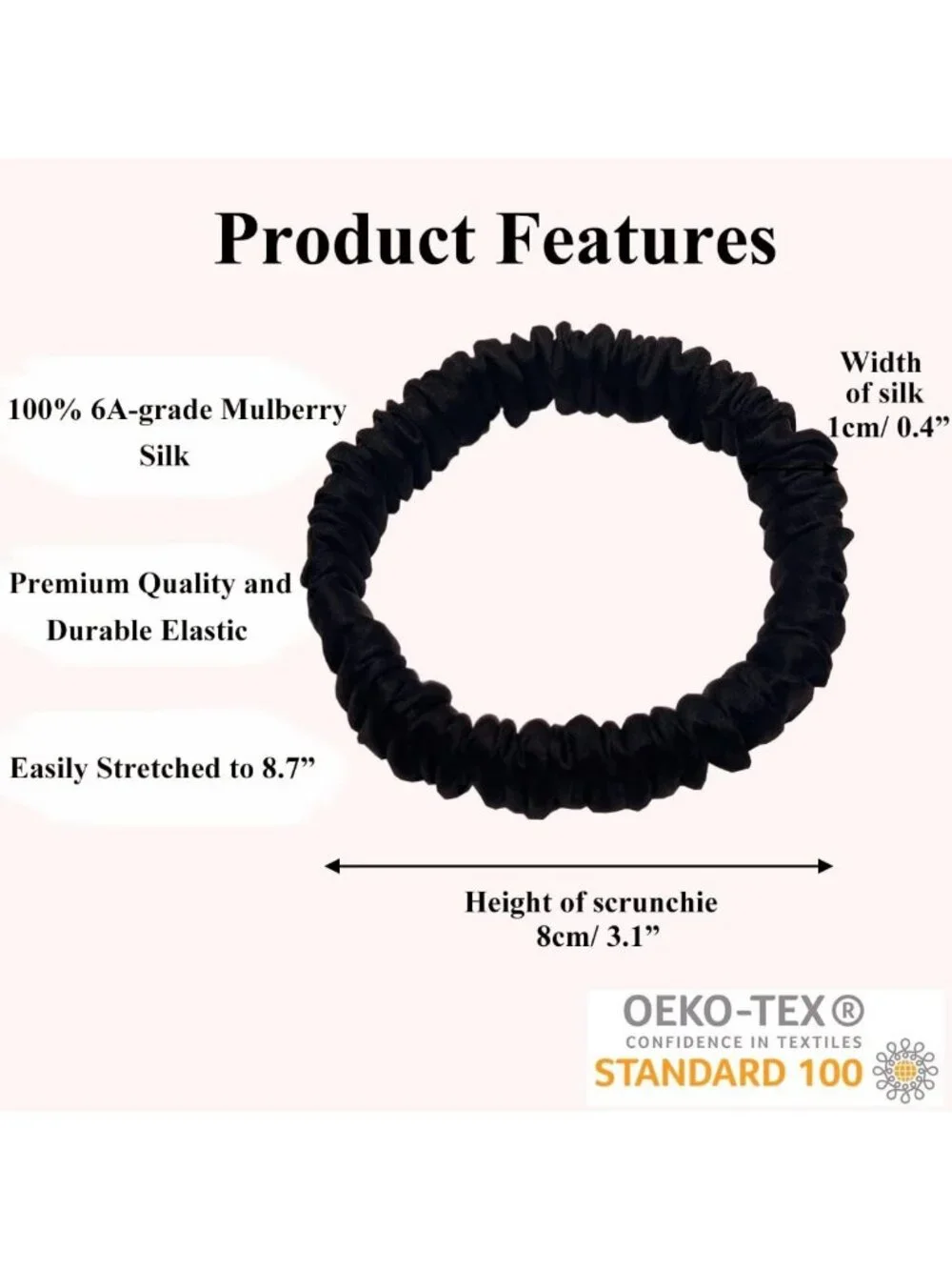6 Pcs 100% Pure Mulberry Silk Hair Scrunchies Set | No Damage Hair Ties